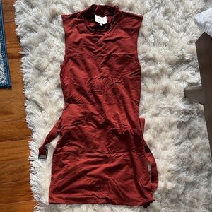 Reformation Sleeveless Brick Red Mini Dress
